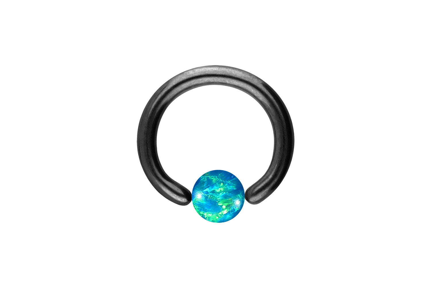 Titan Klemmkugelring Piercing SYNTHETISCHER OPAL